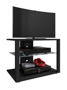 Hioshop FolasM TV-meubel 2 planken zwart.