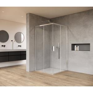 Saniclass Casus Douchecabine - 90x90x200cm - hoekinstap - helder glas - profiel - chroom SAO1142_90_CH