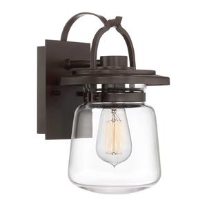 Quintiesse Buitenwandlamp Lasalle, zwart/helder, 29,6cm hoog