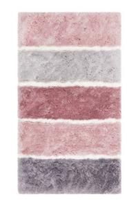 Homie LIVING Badteppich -  Rio Marina - 100% Polyester - 30mm - pflegeleicht rosa/grau Gr. 80 x 150