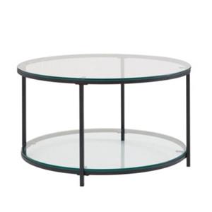 FineBuy Couchtisch 80 x 80 x 45 cm (LxBxH) transparent