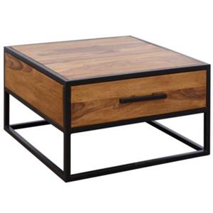 FineBuy Couchtisch 65 x 65 x 38 cm (LxBxH) braun