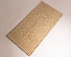LivingDesigns Handgetufteter Teppich Läufer, Lebensbaum in Natur 70x140cm natur
