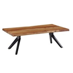 FineBuy Couchtisch Massivholz Akazie 115 x 64 x 37 cm (LxBxH) braun