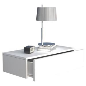 VCM Holz Wandschublade Nachtschrank Wandboard Schublade Konsole Nachttisch Usal M 60 cm weiß