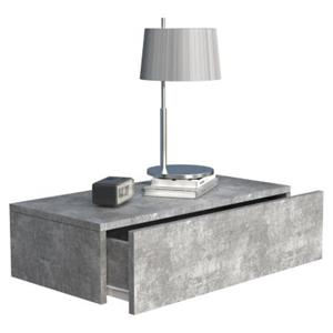 VCM Holz Wandschublade Nachtschrank Wandboard Schublade Konsole Nachttisch Usal M 60 cm grau