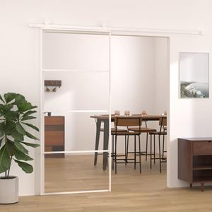 VidaXL Schuifdeur 90x205 Cm ESG-glas En Aluminium Wit