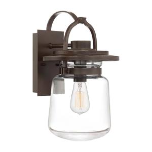 Quintiesse Buitenwandlamp Lasalle, zwart/helder, 39,3cm hoog