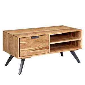 FineBuy Couchtisch Massivholz Akazie 95 x 45 x 45 cm (LxBxH) braun