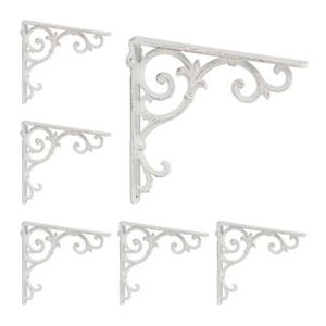 RELAXDAYS 6 x Regalwinkel antik weiß