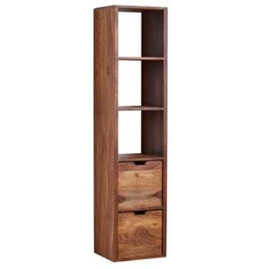 FineBuy Wandregal mit Schubladen 35 cm breit braun