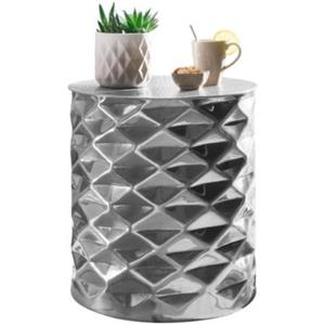 FineBuy Beistelltisch 44 x 44 x 48 cm silber