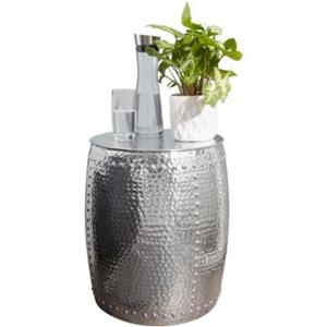 FineBuy Beistelltisch 42 x 42 x 49 cm silber