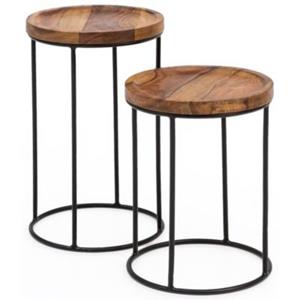 FineBuy Satztisch 31 x 31 x 54 cm braun