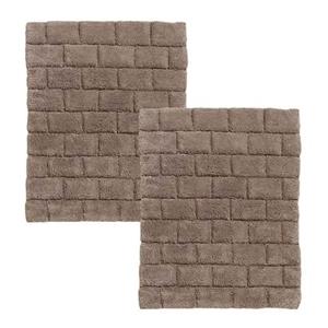 Seahorse badmat Metro - 50x60 cm - Cement - Set van 2