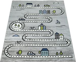 PACO HOME Kinderteppich Diamond 710, rechteckig, 17 mm Höhe, Kurzflor, Straßen-Spiel-Teppich, Kinderzimmer