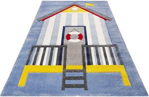 Esprit Vloerkleed voor de kinderkamer Sea Castle ESP-21070 Korte pool met maritiem patroon, strandkasteel