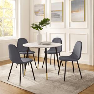 Leonique Eethoek Eadwine bestaand uit eadwine eettafel ongeveer 100 ø cm en 4 eetkamerstoelen (set, 5-delig)