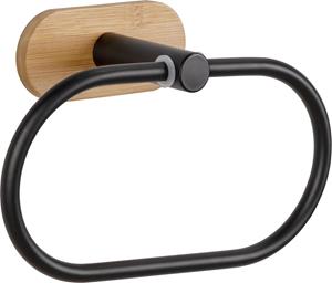 Wenko Orea Turbo-Loc Bamboo handdoekring zwart mat