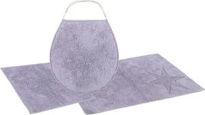 Otto Products Badematte Star, Höhe 14 mm, rutschhemmend beschichtet, 100% Baumwolle, einfarbig, Stern Motiv, auch als 3 teiliges Badematten Set erhältlich