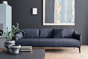 W.Schillig 3-Sitzer sally, mit Metall-Winkelfüßen in Schwarz pulverbeschichtet, Breite 224 cm