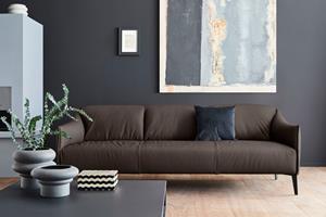 W.Schillig 3-Sitzer sally, mit Metall-Winkelfüßen in Schwarz pulverbeschichtet, Breite 224 cm