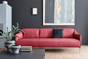 W.Schillig 3-Sitzer sally, mit Metallfüßen in Chrom glänzend, Breite 224 cm