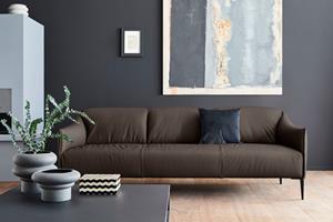 W.Schillig 3-Sitzer sally, mit Metallfüßen in Schwarz pulverbeschichtet, Breite 224 cm