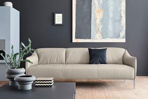 W.Schillig 3-Sitzer sally, mit Metallfüßen in Silber matt, Breite 224 cm