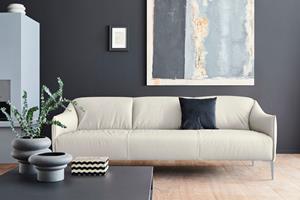 W.Schillig 3-Sitzer sally, mit Metallfüßen in Silber matt, Breite 224 cm