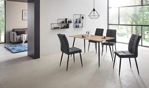 Leonique Eethoek Dino + Lima Set, 5-delig, tafel in eiken-look en 4 eetkamerstoelen (5-delig)