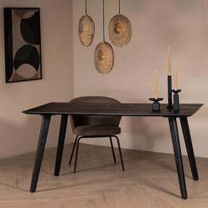 Giga Meubel Eettafel Oslo Mangohout Zwart 160cm - 