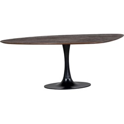 Giga Meubel Eettafel Kiezelvorm - Bruin 200cm - O-Poot - Tafel Owen