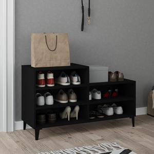 VidaXL Schoenenkast 102x36x60 cm bewerkt hout zwart