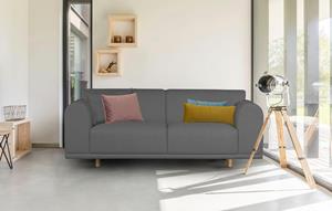 Andas 3-Sitzer Maroon, in skandinavischem Design, mit losen Kissen