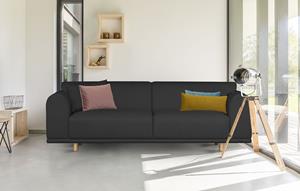 Andas 3-Sitzer Maroon, in skandinavischem Design, mit losen Kissen