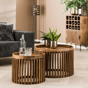 Max Wonen Mangohouten Salontafel Tweak | Set van twee