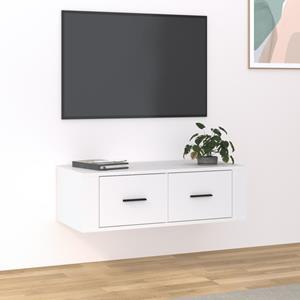Tv-hangmeubel 80x36x25 cm bewerkt hout wit