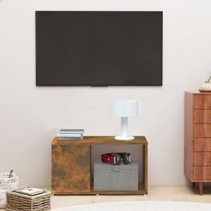 Tv-meubel 60x24x32 cm bewerkt hout gerookt eikenkleurig