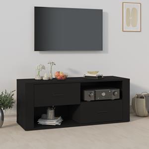 Tv-meubel 100x35x40 cm bewerkt hout zwart