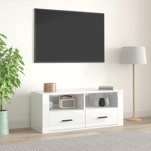 vidaXL Tv-meubel 100x35x40 cm bewerkt hout hoogglans wit