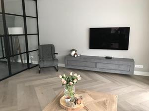 Industrielemeubelshop Betonlook zwevend TV meubel Maloy met lades