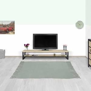 Industrielemeubelshop Eikenhouten TV meubel Nunda met leggedeelte