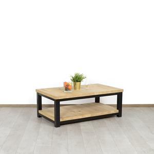 Industrielemeubelshop Eikenhouten salontafel Tremont met industrieel onderstel