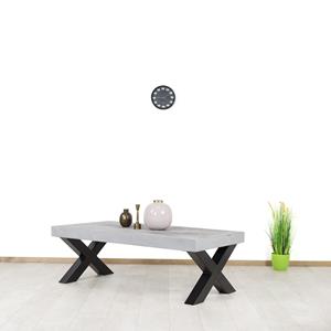 Industrielemeubelshop Betonlook salontafel Hilton met industriële kruispoten