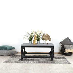 Industrielemeubelshop Industriële salontafel Rockford op wielen met betonlook blad