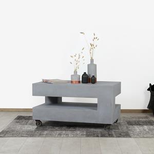 Industrielemeubelshop Betonlook salontafel Wilkins op wielen