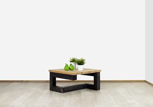 Industrielemeubelshop Eikenhouten salontafel Lucan met industrieel Frame