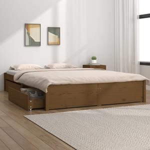 VidaXL Bedframe met lades honingbruin 160x200 cm