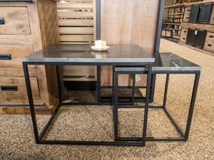 Industrielemeubelshop Salontafel set Kelby zwart